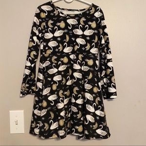 Toughskins long sleeve skater dress girls 5/6 🦢